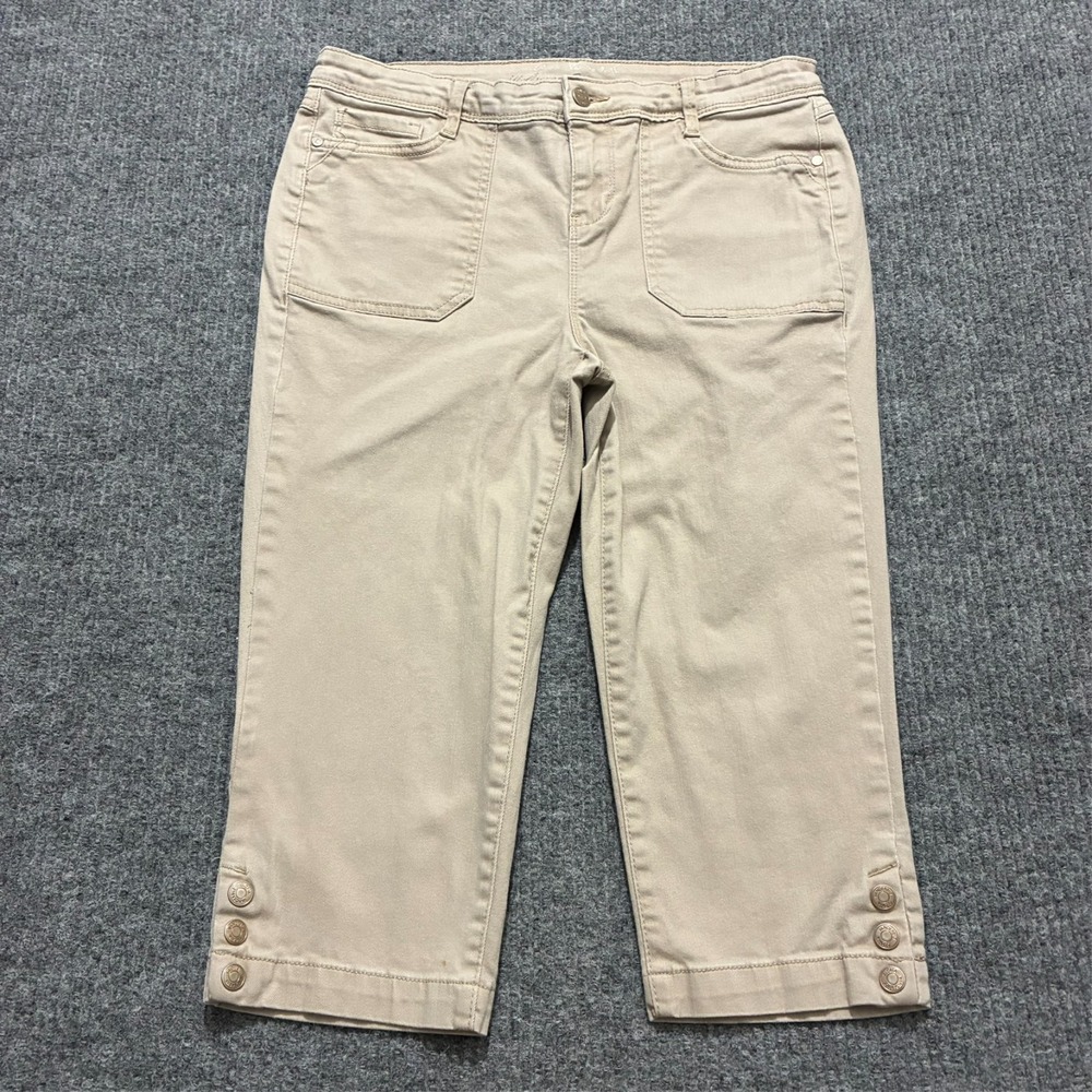 Gloria Vanderbilt Womens Capri Pants‎ Size 8P Beige All Around Slimming Effect